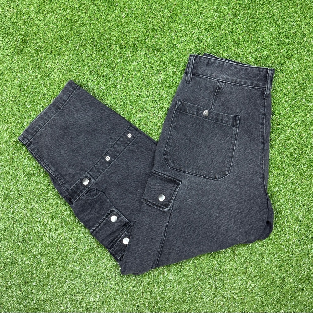 Isabel Marant Elore Black Denim Cargo pants Trousers size 38 or US size 6